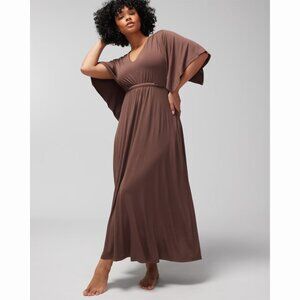 SOMA Caftan Midi Bra Dress, Brown, Small